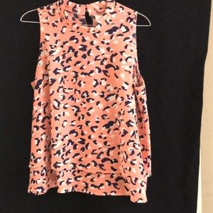 Mud Pie sleeveless Peach Leopard Eleanor Top